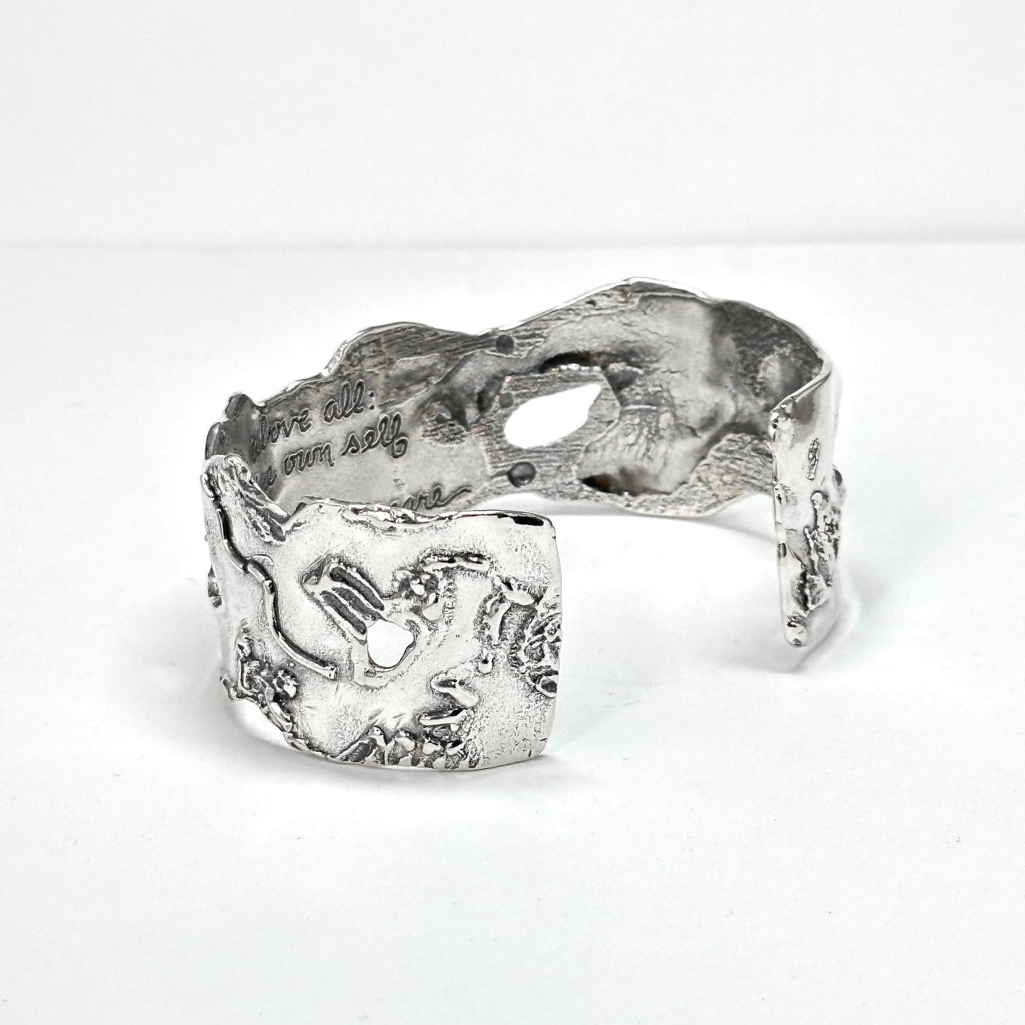 Shakespeare "Be True" Silver Cuff Bracelet