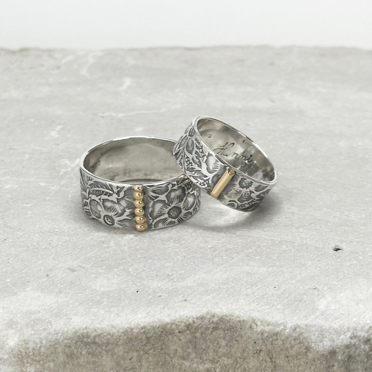 Floral Ring with Sterling and 14kt Gold