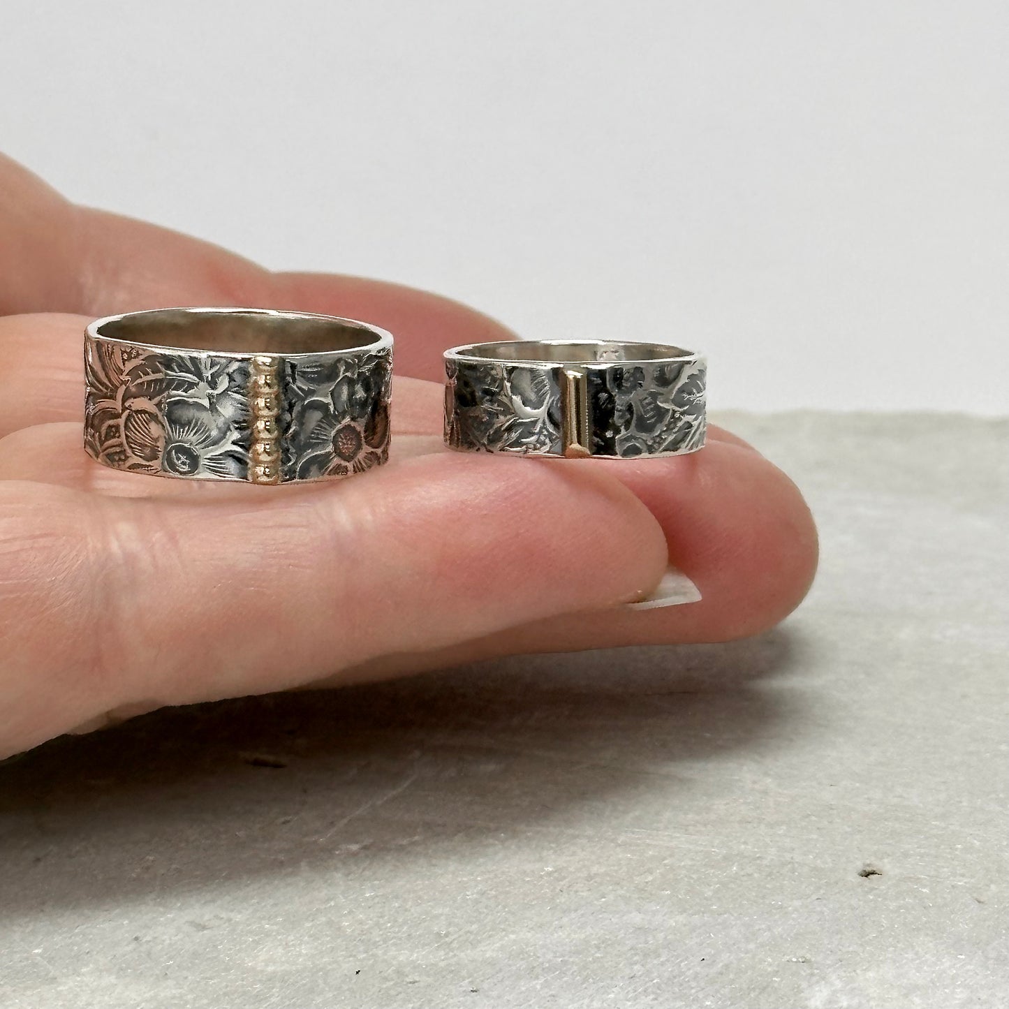 Floral Ring with Sterling and 14kt Gold