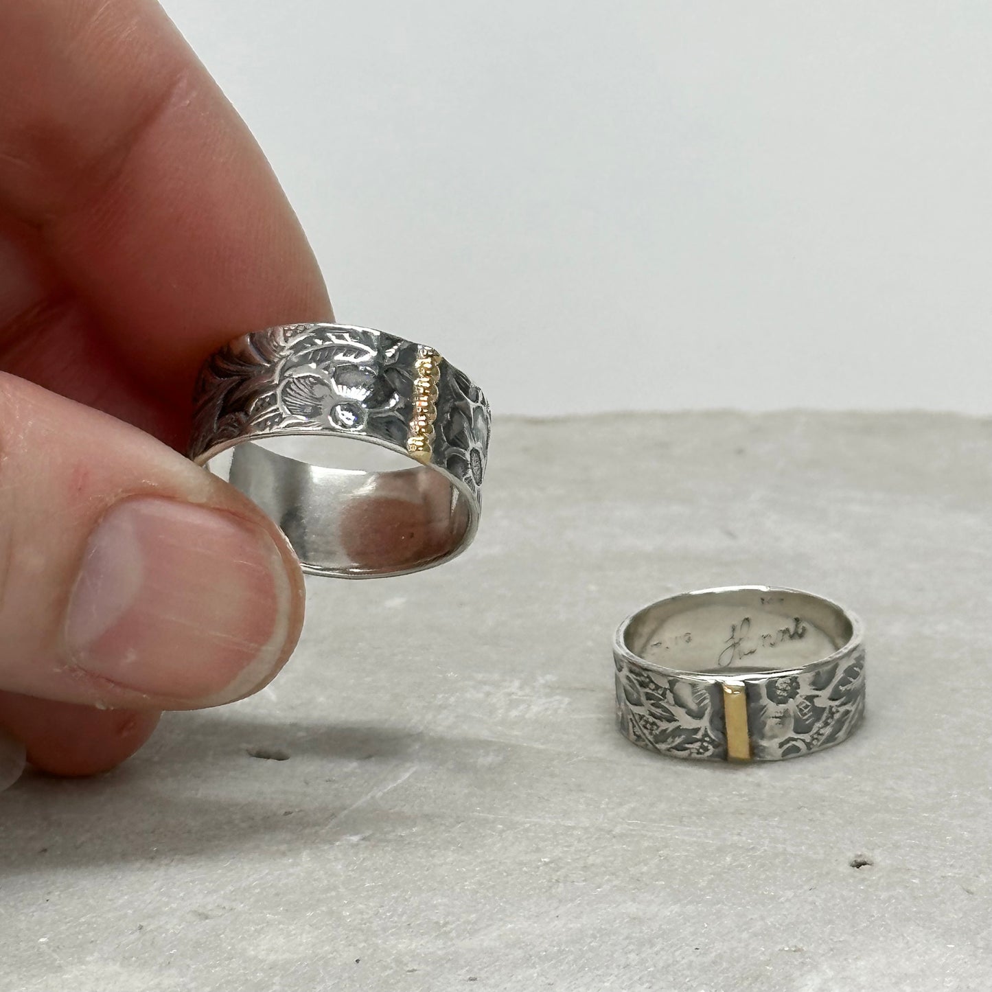 Floral Ring with Sterling and 14kt Gold