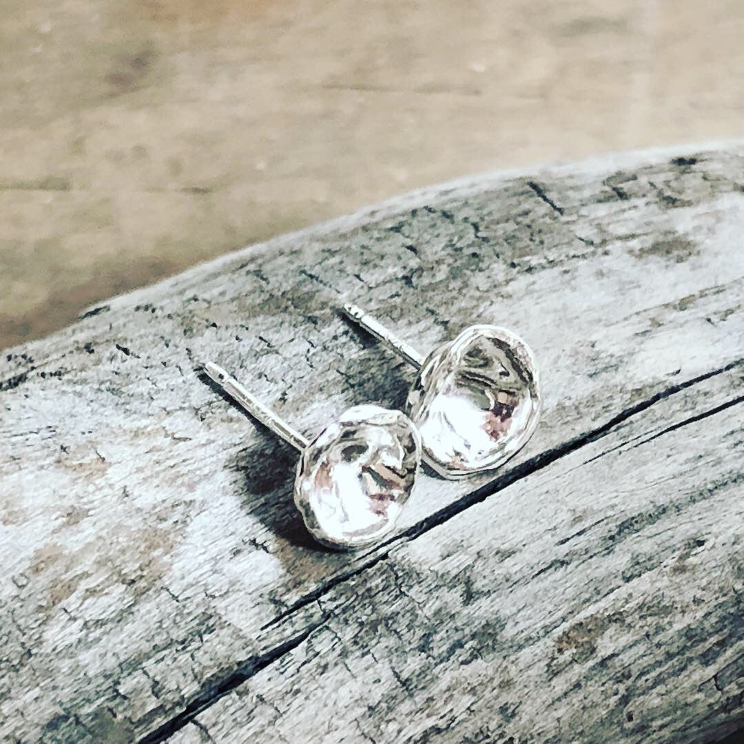 Silver "Droplet" Post Earrings